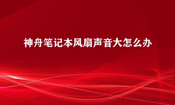 神舟笔记本风扇声音大怎么办