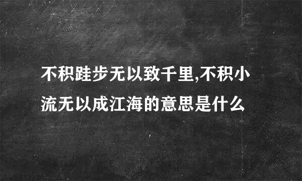 不积跬步无以致千里,不积小流无以成江海的意思是什么