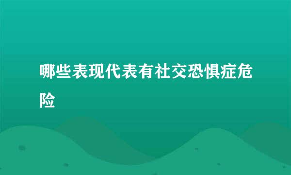 哪些表现代表有社交恐惧症危险