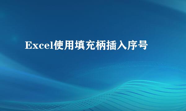 Excel使用填充柄插入序号