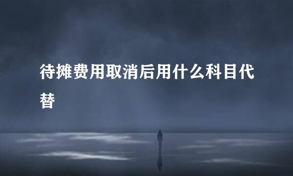 待摊费用取消后用什么科目代替