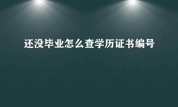 还没毕业怎么查学历证书编号