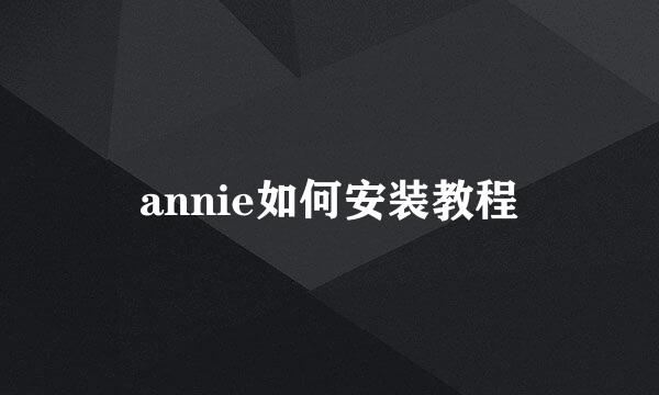 annie如何安装教程