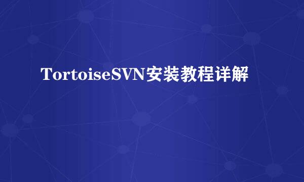 TortoiseSVN安装教程详解