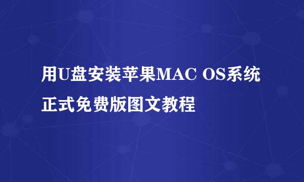 用U盘安装苹果MAC OS系统 正式免费版图文教程