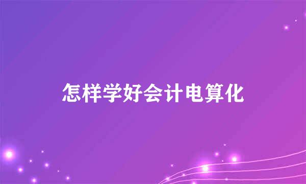 怎样学好会计电算化