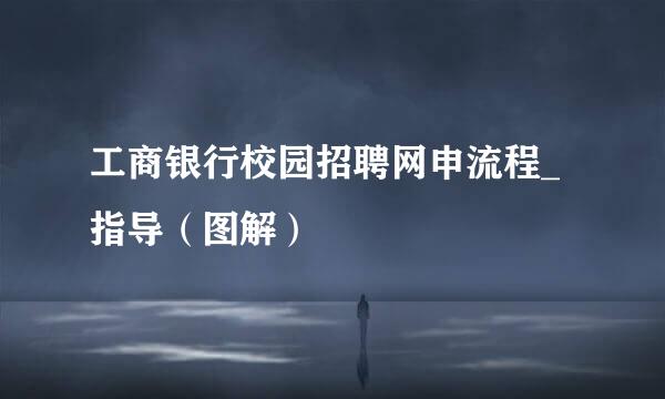 工商银行校园招聘网申流程_指导（图解）