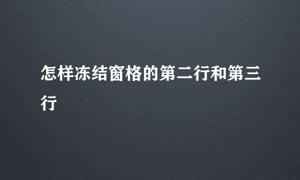 怎样冻结窗格的第二行和第三行