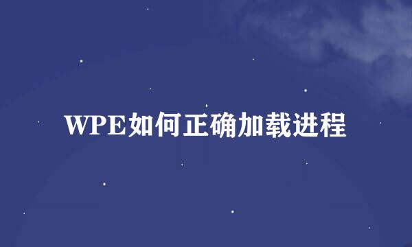 WPE如何正确加载进程