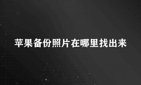 苹果备份照片在哪里找出来