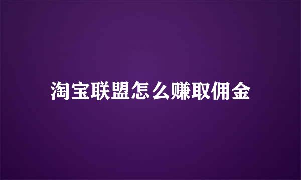 淘宝联盟怎么赚取佣金
