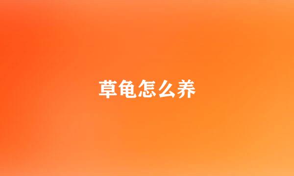 草龟怎么养