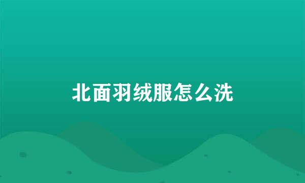 北面羽绒服怎么洗