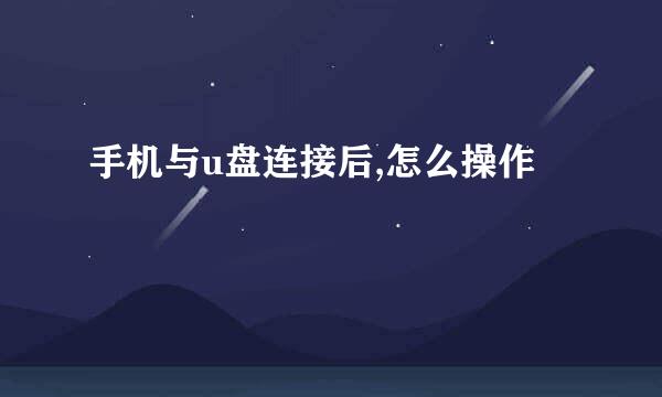 手机与u盘连接后,怎么操作