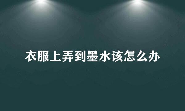衣服上弄到墨水该怎么办
