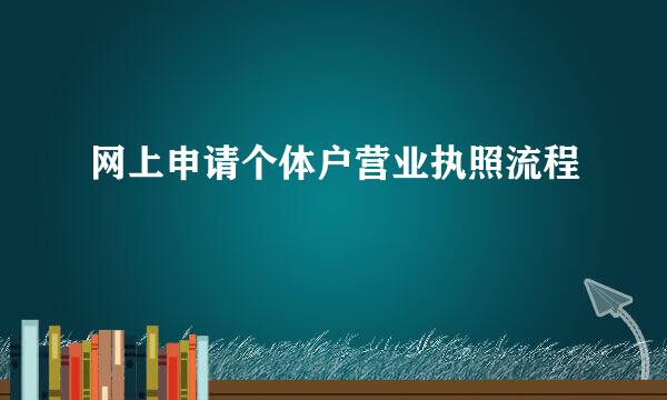 网上申请个体户营业执照流程