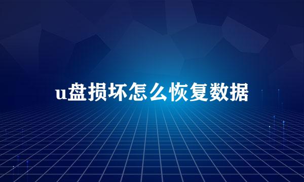 u盘损坏怎么恢复数据