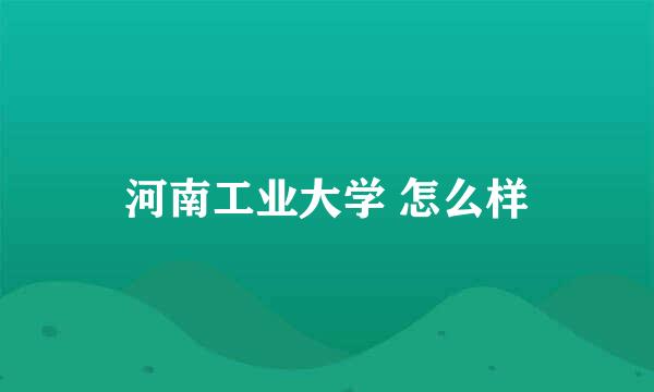 河南工业大学 怎么样