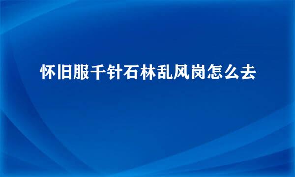 怀旧服千针石林乱风岗怎么去