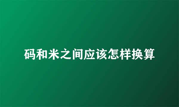 码和米之间应该怎样换算