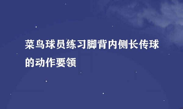 菜鸟球员练习脚背内侧长传球的动作要领