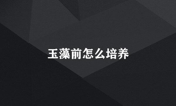 玉藻前怎么培养