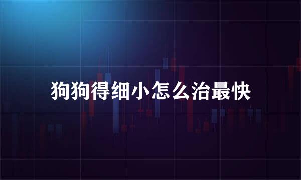 狗狗得细小怎么治最快