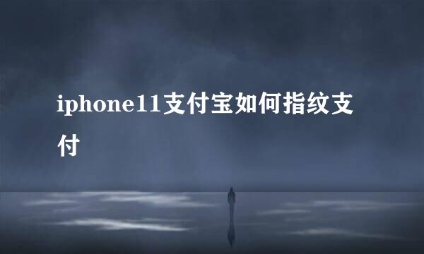 iphone11支付宝如何指纹支付