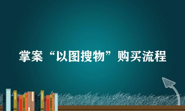 掌案“以图搜物”购买流程