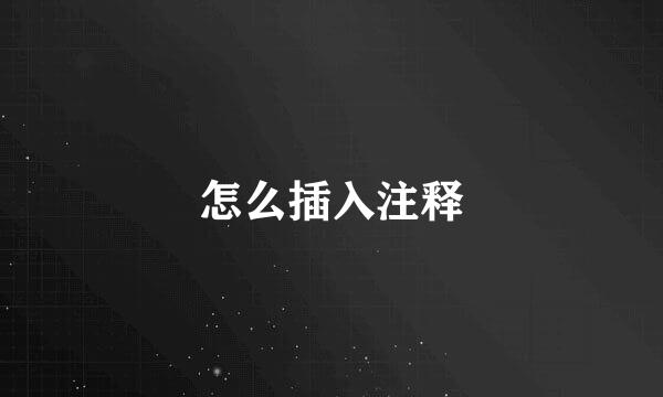 怎么插入注释