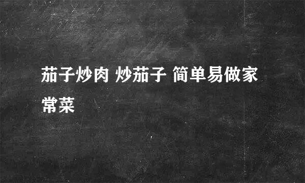 茄子炒肉 炒茄子 简单易做家常菜