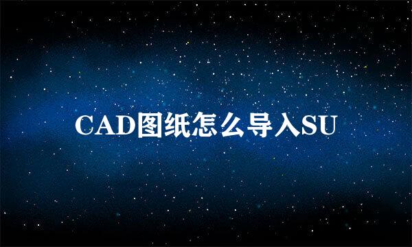 CAD图纸怎么导入SU