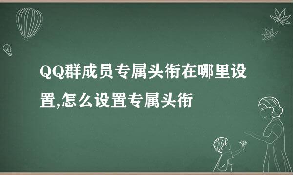 QQ群成员专属头衔在哪里设置,怎么设置专属头衔