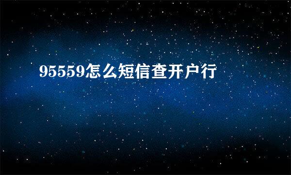 95559怎么短信查开户行
