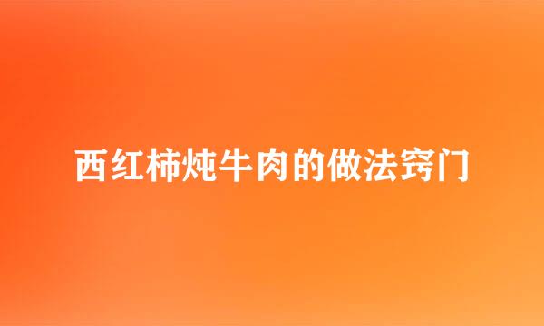 西红柿炖牛肉的做法窍门
