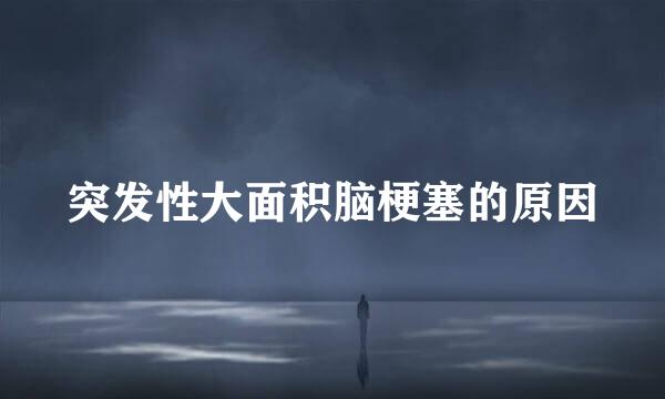 突发性大面积脑梗塞的原因