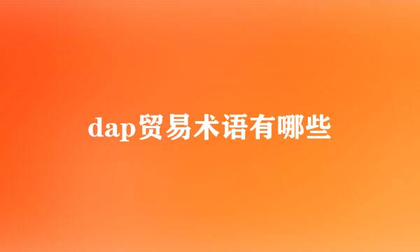 dap贸易术语有哪些