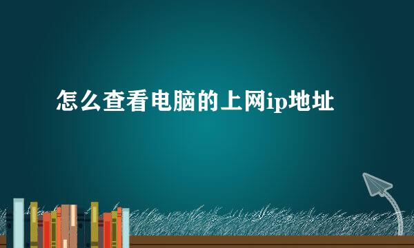怎么查看电脑的上网ip地址