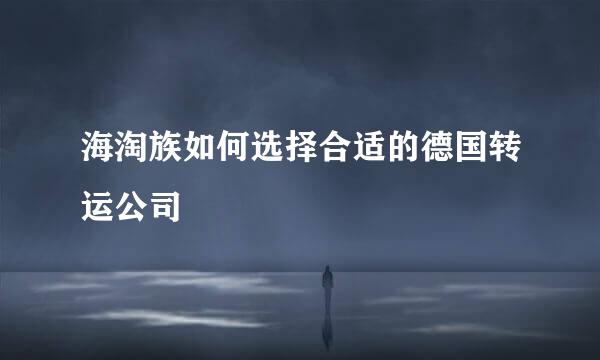 海淘族如何选择合适的德国转运公司