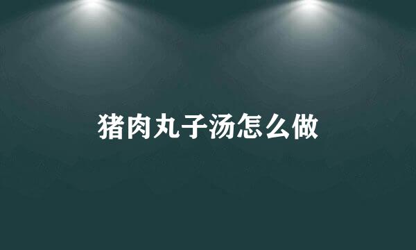 猪肉丸子汤怎么做