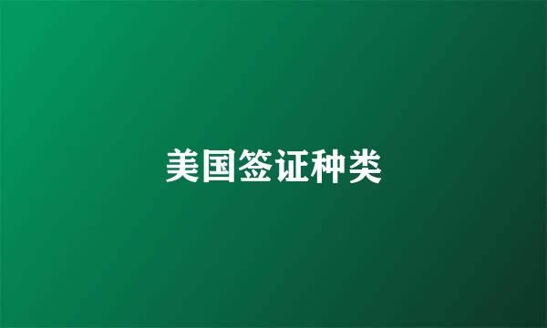 美国签证种类