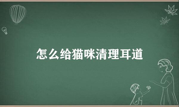 怎么给猫咪清理耳道