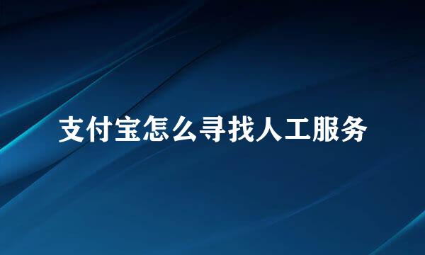 支付宝怎么寻找人工服务