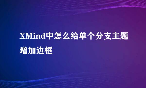 XMind中怎么给单个分支主题增加边框