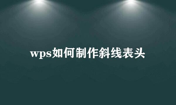 wps如何制作斜线表头