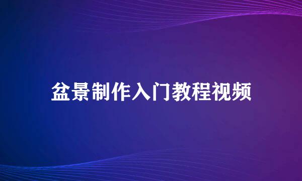 盆景制作入门教程视频