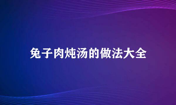 兔子肉炖汤的做法大全