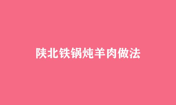 陕北铁锅炖羊肉做法