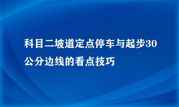 科目二坡道定点停车与起步30公分边线的看点技巧