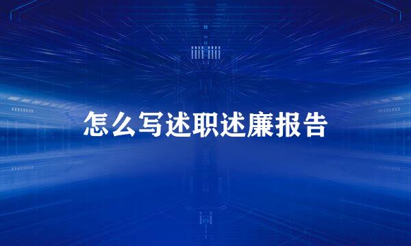怎么写述职述廉报告